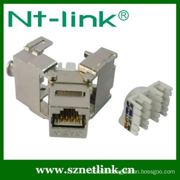 STP 180 degree cat6 rj45 keystone jack